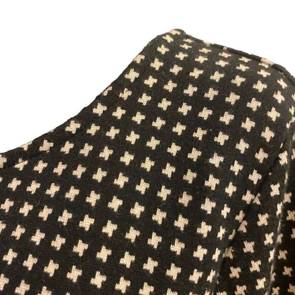 Talbots Black and White Pattern 3/4 Bow Sleeve Boatneck Sweater Sz L - Picture 5 of 13